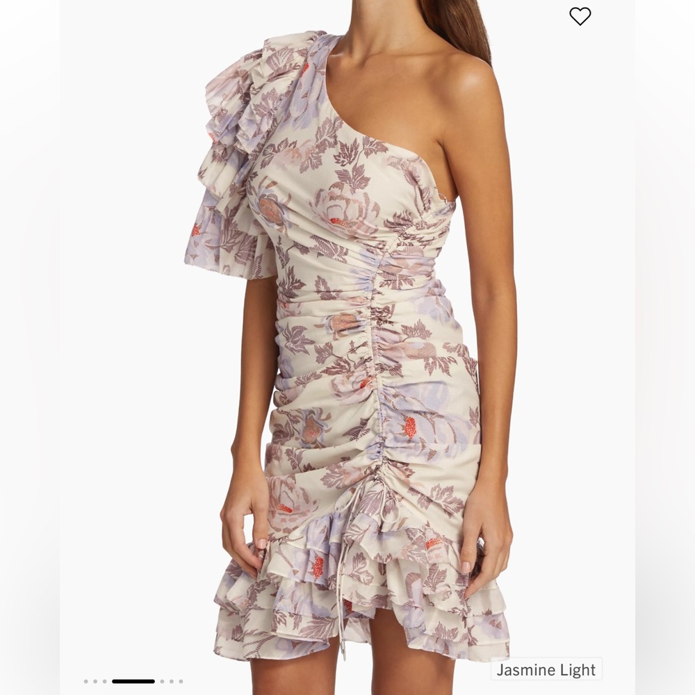 NWT Magali Pascal Desa Asymmetric Ruffled Cotton-Blend Minidress